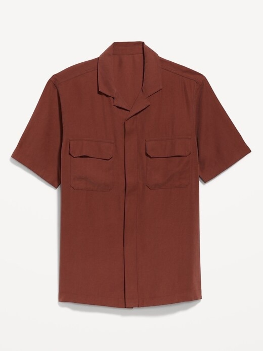 Old Navy Short Sleeve Utility Shirt Red Clay XL Button Front Casual Workwear